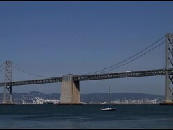 Suspension Bridge: San Francisco - Oakland, California (wide) Stock Footage