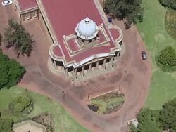 MS AERIAL DS ZO View of Supreme Court / Bloemfontein, Free State, South Africa Stock Footage