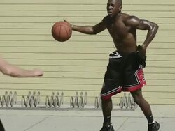 CU ECU R/F of basketball players and the ball as they play, dribble, rebound, steal and pass the basketball. Stock Footage