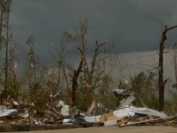 Widespread Damage And Casualties After Tornadoes Rip Through South Stock Footage