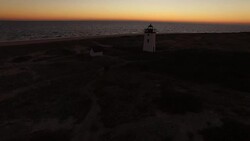 Cape Cod Lighthouse at Sunset Stock Footage