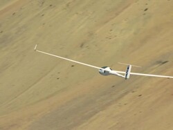 2010 AERIAL Glider flying over mountaintops / Santiago de Chile, Gran Santiago, Chile Stock Footage