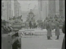 Berlin Wall checkpoint Stock Footage