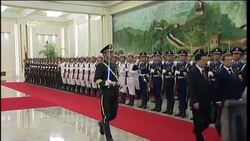 WRAP Dmitry Medvedev welcomed by Hu Jintao, meeting News Clip