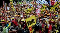 CLEAN : Taiwan chicken farmers demonstrate News Clip