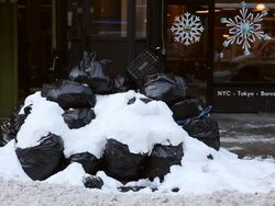 Frigid Temperatures And Snow Hamper NYC Morning Commute Stock Footage