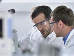 MS DS Scientists Working Together Stock Footage