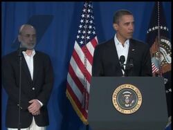 President Barack Obama announced Tuesday that he wants Ben Bernanke to get a second four-year term as head of the Federal Reserve, praising his 'calm and wisdom' in the face of a near financial collapse. News Clip