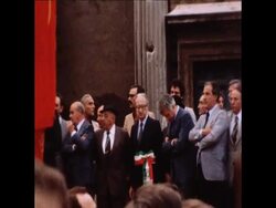 SYND 24 8 77 PROTEST RALLY AT SS OFFICER KAPPLER'S ESCAPE FROM HOSPITAL News Clip