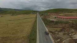 Aerial View of Tibetan Area in Western China Stock Footage