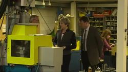 Theresa May visiting a workshop in Cornwall News Clip