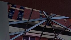 Large glass atrium at the entrance to a city building. Stock Footage