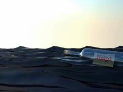 message in a bottle animation Stock Footage