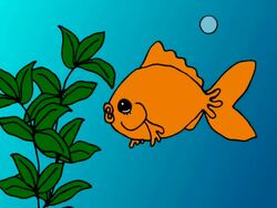 Gold fish cartoon Stock Footage
