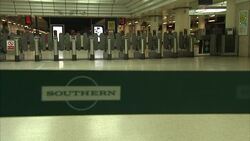 Victoria train station during Southern Rail strike News Clip