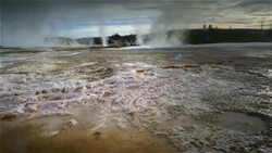 Travertime Terraces at Yellowstone NP Stock Footage