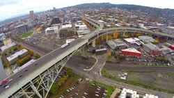 Aerial Portland NW Industrial Stock Footage