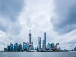 Time Lapse - Shanghai Skyline at Dusk Stock Footage