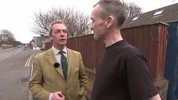 Nigel Farage campaigning house to house in Margate News Clip
