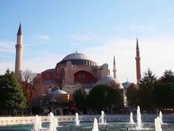 Hagia Sophia beautiful mosque in Istanbul Stock Footage