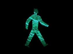 MS Shot of Pedestrian crossing green light blinking off and red light on / Minneapolis, Minnesota, United States Stock Footage