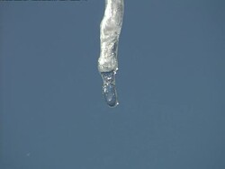 Melting Icicle closeup Stock Footage