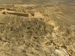 AERIAL the ruins of Avdat, Israel Stock Footage