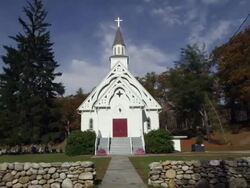 New England Church Fall Stock Footage