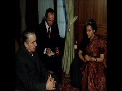 SYND 13-2-73 SOVIET TRADE DELEGATION TALKS WITH GANDHI ON TRADE AND ECONOMY News Clip