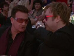 Bono, Elton John at Elton John AIDS Foundation Presents 21st Annual Academy Awards Viewing Party Stock Footage
