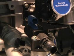 MS TU Cutaway of Ford Motor Company internal combustion engine at Detroit Auto Show / Detroit, Michigan, USA Stock Footage