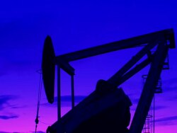 HD: Oil and Gas Pump Silhouette Stock Footage