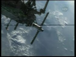 Astronauts float out for first spacewalk. More News Clip