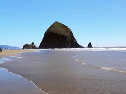 Cannon Beach in Oregon Stock Footage
