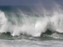 MS PAN Waves crashing shore on lava rocks   / Ko Olina, Hawaii, United States Stock Footage