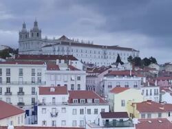 Sao Vicente de Fora Church and Alfama, Lisbon. Stock Footage