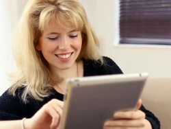 Digital tablet girl. Stock Footage