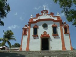 WS View of Baroque style church / Fernando de Noronha island, Pernambuco, Brasil Stock Footage