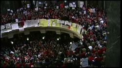 State's lawmakers in standoff over union rights for public workers News Clip