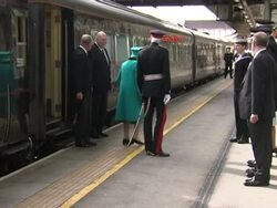 The Queen Arrives At Sheffield Station News Clip