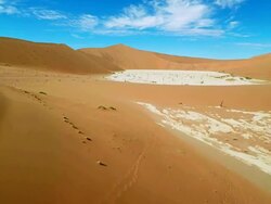 HELI Sand Dunes Surrounding The Dead Vlei Stock Footage