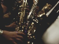 Saxophone Players in vintage look Stock Footage