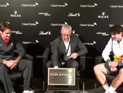 Roger Federer on difference with Rafa Nadal Stock Footage