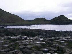 Giant's Causeway, Pan across bay, Northern Ireland Stock Footage