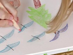 HD: Girl Drawing Idyllic Home Stock Footage