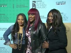 Cheryl 'Coko' Clemons, Tamara 'Taj' Johnson-George, Leanne 'Lelee' Lyons at 5th Annual ESSENCE Black Women In Music Event Celebrating Breakthrough Artist Emeli Sande at 1 OAK on 2014-01-22 in West Hollywood, California. Stock Footage