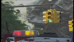 Smouldering wreckage at World Trade Center News Clip