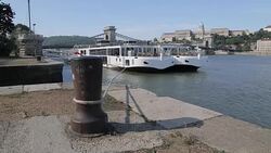 Hungarian Nation Gallery & River Danube, Budapest, Hungary, Europe Stock Footage