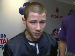 INTERVIEW - Nick Jonas on playing at Wembley Stadium, Gary Barlow, One Direction at Capital FM Summertime Ball with Vodafone on 6th June, 2015 in London, England. Stock Footage
