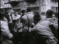 Police and soldiers try to control a riot in Algiers, Algeria. News Clip